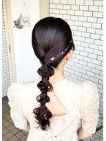 フェリーチェ(Felice)&nbsp;タイト編みおろし 編みおろし 金箔ヘア タイトヘア お呼ばれヘア