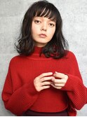 シースルーバング×黒髪重軽ミディ