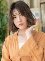 カバーヘア ブリス 志木南口駅前店(COVER HAIR bliss)&nbsp;前下がりシースルーバングくせ毛風小顔ボブa志木20代30代40代