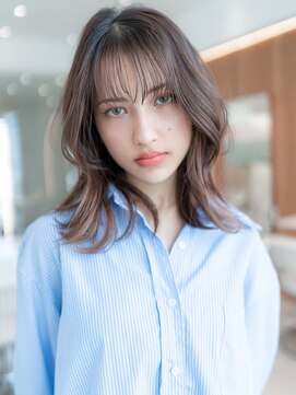 ハバナ 渋谷(HAVANA) 20代30代大人かわいい斜めバングデザインカラーシルキーベージュ