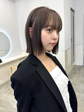 サンド 鹿児島中央(sand) @ayumi.sand ぷつっとボブ　ボブ　ブラウンベージュ