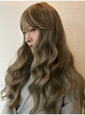 ☆ブリーチなしダブルカラー オリーブ オリーブベージュ ボブ