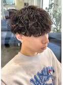 10代20代韓流☆ツイストパーマショートマッシュアッシュブラウン