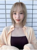 ハイトーンベージュボブ似合わせ顔周りカット顔まわりレイヤー