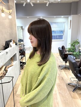 ルーク バイ ヘアーポケット(Luke by hair pocket) フェイスレイヤーとサイドバング×マロンベージュ