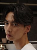 メンズ髪質改善縮毛矯正シースルーセンターパート韓国ヘア