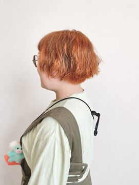 ヘアーサロン ソラ(Hair Salon SORA) レディース刈り上げスタイル、オレンジカラー