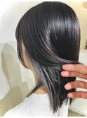 クラゲヘアーオリーブグレーココアベージュインナーブリーチ