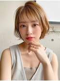 ハンサムショート・小顔カット・ペールベージュ・大人かわいい