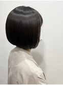 艶髪前下りボブ 毛量が多い方もできるスタイル ビフォー付き