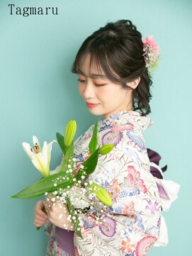 タグマル 浴衣スタイル☆短めさんのハーフアップ☆