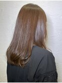 グロスカラー　ストレート　髪質改善　チョコレートカラー