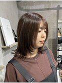ミディアムレイヤー/顔まわりレイヤー/切りっぱなし/船橋