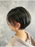イヤリングカラーピンク/ハンサムショート