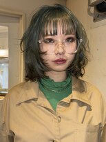 ドロップ(drop)&nbsp;顔周りレイヤー×オリーブ　カーキグレージュ【表参道/青山】