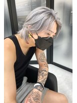 ランズ(LANDS) メンズウルフカット シルバーアッシュ【韓国ヘア 大阪 梅田】