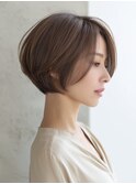 ☆ホワイトグレージュミニウルフデジタルパーマチェリーブラウン