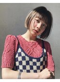 ブリーチ/ベージュ/ミニボブ