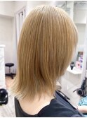 夏透明感カラーホワイトブロンド金髪ダメージレスブリーチ