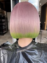 エイチ(H) xブリーチ/イメチェン/ホワイトブロンド/外ハネボブ/美髪/