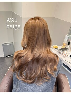 ブリーチなしダブルカラー/アッシュベージュ/新宿/青木