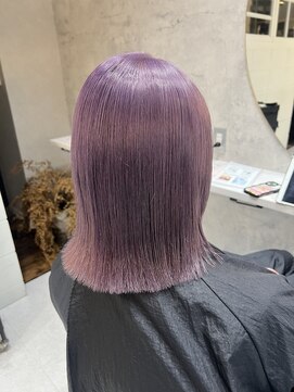 髪屋 紬 ラベンダー/ダブルカラー/バイカルテ/エフェクトブリーチ