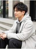 メンズカット/爽やかに動くフェザーパーマ/センターパート/越谷