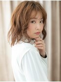 ラテグレージュブリーチなし小顔くびれボブパーマX越谷20代30代