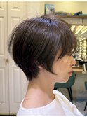 大人ガーリー/レイヤーショート/前髪白髪/20代30代40代50代/大宮