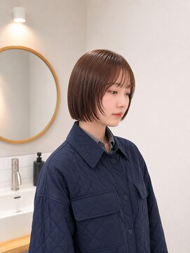 フォト 新宿三丁目(foto) 髪質改善縮毛矯正地毛風ストレート切りっぱなしボブ