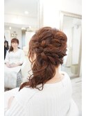 編み込みサイドダウンスタイル　ヘアセット