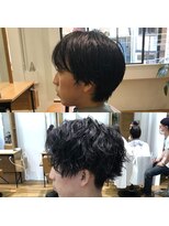 ネイビー(NAVY)&nbsp;センターパートラフマッシュウエーブ☆