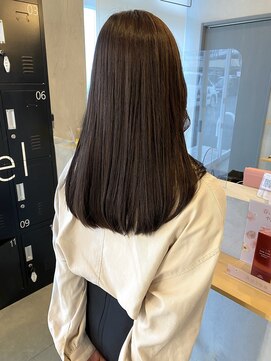 シェル 津山の手店(shel) 20代30代40代ストレート髪質改善大人ロング艶ブラウンベージュ