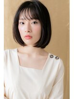 カバーヘア ブリス 志木南口駅前店(COVER HAIR bliss)&nbsp;美髪シースルーバング黒髪前下がり大人ボブY志木20代30代40代