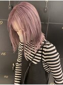 ピンクベージュケアブリーチくすみカラーくびれミディ