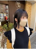 切りっぱなしストレートミディ