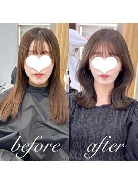 アフロートリノ(AFLOAT Leino) 2wayバング 韓国前髪 シースルー ミディアム くびれヘア　顔周り