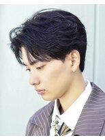 オーシャントーキョー 渋谷神南(OCEAN TOKYO) 韓国ヘアカルマパーマカルマバングセンターパート黒髪ウルフ