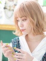 カバーヘア ブリス 戸田公園西口店(COVER HAIR bliss)&nbsp;■ハイトーンカラーゆるふわ外ハネボブ301-3戸田公園10代20代