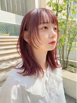 ガーデン 渋谷(GARDEN) レッドカラー　ブリーチなしダブルカラー　レイヤーカット