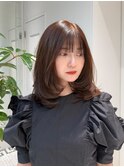 ふんわりワンカールで可愛いミディアムレイヤー