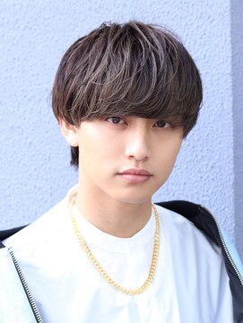 ネイビー(NAVY) 透明感グレージュ ナチュラル束感マッシュ