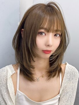 オズ 郡山桑野店(OZ) 黒髪ボブルフネビージュ小顔ワンレン