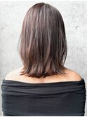 ぱっつん前髪薄めバング鎖骨ミディアムボブ耳かけボブパーマ小顔