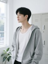 エイチ メンズ(H)&nbsp;センター分けニュアンスパーマ極道パーマフェードマンバンヘア