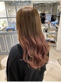 グラデーションカラーピンク赤羽美容院
