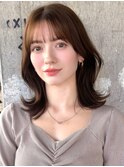 ミディアムレイヤーカット/20代30代40代/顔周りカットワンカール