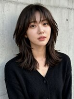 エイチ ウルフカット 大阪梅田(811)&nbsp;レイヤーボブヘアカラーバレイヤージュ50代くるみちゃんヘア