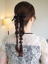 トナリ(tonari) ヘアセット 編み下ろし ローポニー 結婚式【鹿児島中央駅】