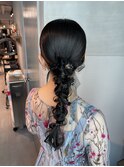 【ローポニーテール】結婚式銀座お団子カチモリタイトヘアセット